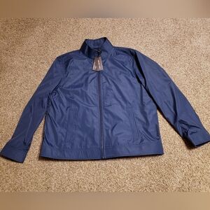 $298 MICHAEL KORS MIDNIGHT BLUE WATER RESISTANT ZIP/SNAP JACKET COAT